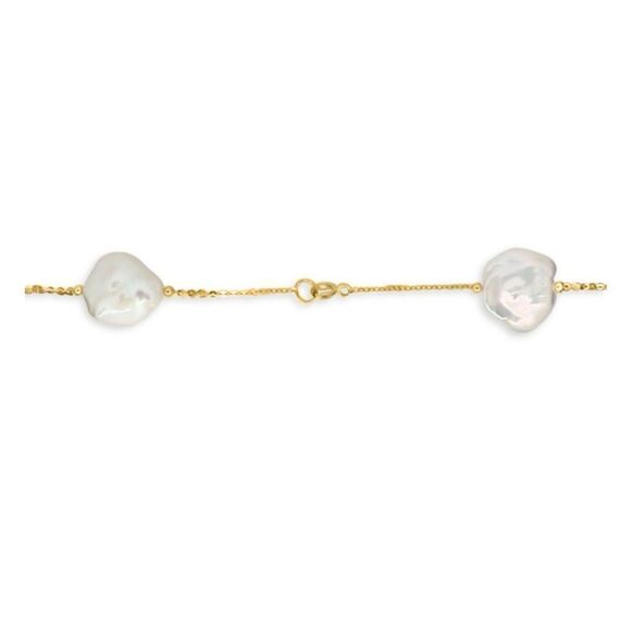 EFFY | EFFY 14K Yellow Gold & 13MM Baroque Pearl Station Necklace - Picture 2 of 3